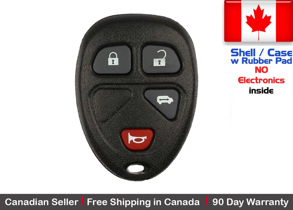 1 New Replacement Keyless Remote Key Fob For GM KOBGT04A 15788021 15100812 Shell - Image 1 of 1