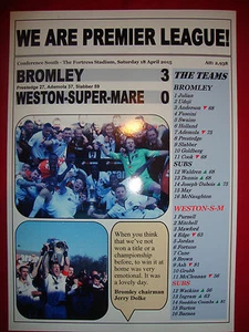 Bromley 3 Weston-Super-Mare 0 - Bromley FC champions - 2015 - souvenir print - Picture 1 of 1