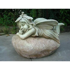 Statue Fairy Laying Sculpture Figurine Ornament Feature Garden Décor 48X27X40cm - Picture 1 of 3