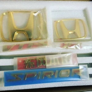 GENUINE SPIRIOR VTI-S FRONT REAR GOLD EMBLEM BADGE ACCORD EURO CU1 CU2 TSX 08-14 - Picture 1 of 2