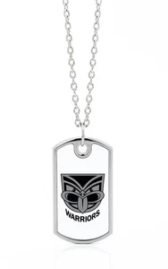 NEW ZEALAND WARRIORS NRL COLOUR DOG TAG CHAIN MENS NECKLACE JEWELLERY - Picture 1 of 1