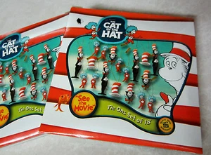 DIE KATZE IM HUT ~ NEU IN VERPACKUNG DR.SEUSS" 2 Packungen à 18 Miniatur 36 Ornamente Figur - Bild 1 von 5