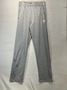 ADIDAS ATHLETIC DRAWSTRING WAIST TRACK PANTS UNISEX YOUTH L ZIPPER BOTTOMS GRAY - Picture 1 of 12