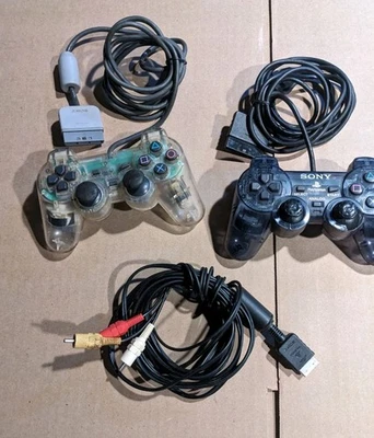 Sony Playstation PS1 Clear Controller Lot OEM SCPH-1200 & SCPH-10010 OEM - Image 1 of 4