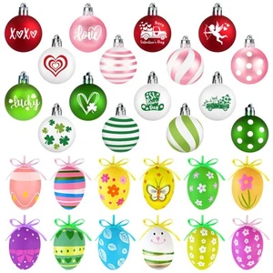 Valentine's Decor Ball Ornaments 60PCS for St. Patrick's Day Easter & Tree Decor - Picture 1 of 7