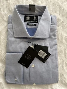 Austin Reed City Blue Diamond Classic Fit Smart Formal Shirt Collar 18 BNWT - Picture 1 of 8