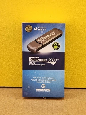 NEW Kanguru KDF3000-16G Defender 3000 USB 3.0 Hardware Encrypted Flash Drive - Image 1 of 2