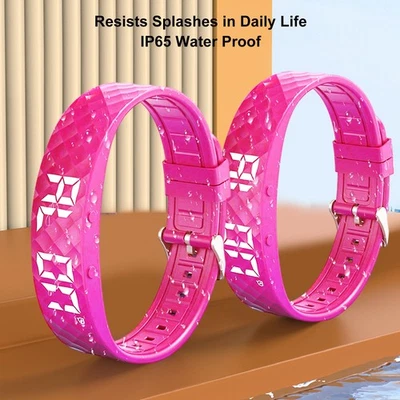 Silicone Smart Bracelet Rose Red Rechargeable Smart Wrist Bracelet Fitness Sleep - Image 1 of 4