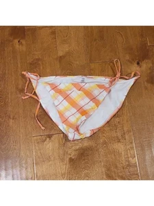 OLD NAVY Women's White Plaid Seersucker Lined Tie Bikini Swimwear Bottom XL - Picture 1 of 3