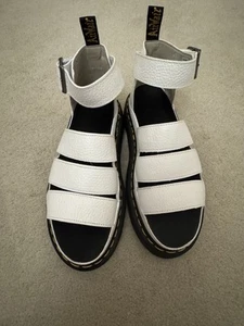 Dr. Martens Clarissa II Quad Leather Sandals Size 7 In White - Picture 1 of 7