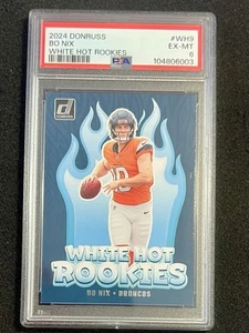 2024 Donruss White Hot Rookies PSA 6 Bo Nix Denver Broncos - Picture 1 of 2