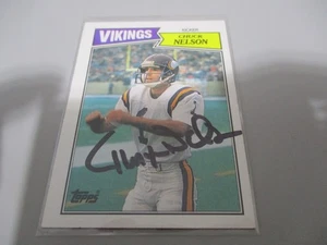 CHUCK NELSON 1987 TOPPS NFL FOOTBALL SIGNED CARD IP VIKINGS UW HUSKIES K - Picture 1 of 1