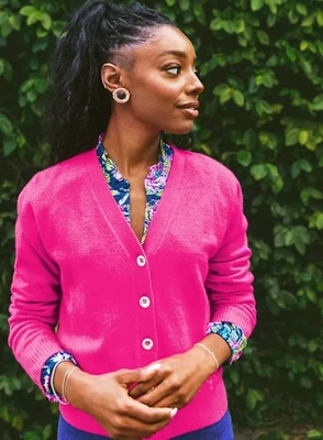 Cárdigan Lilly Pulitzer Tippery Cashmere rosa Parigi nuevo con etiquetas, elige la talla Foto 1 de 4