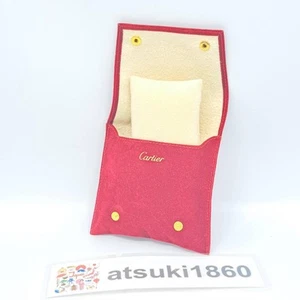 CARTIER Watch Carry Case Red Travel Box Genuine Cushion Porch Accessory Jewelry - Picture 1 of 24