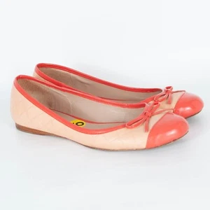 Jack Rogers Sz 9M Salmon Orange JR Signature Quilted Ballet Flats - Picture 1 of 6