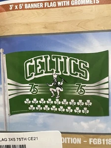Boston Celtics 75 Jahre Meisterschaft Banner Flagge von Rico 3’x5’ Neu mit Etikett Vogel Tatum - Bild 1 von 7