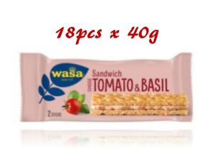 Wasa Sandwich Cheese Tomato&Basil Crispbread Bars Snack 18x40g Handy Pocket 