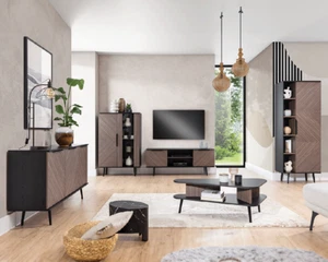 Living Room Wall Unit Furniture Set RTV Stand Sideboard Coffee Table PARNEL DAKO - Imagen 1 de 29