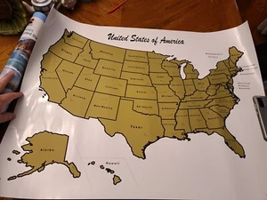 Lemande USA Rubbelkarte Wo ich gewesen bin/Studiert Reisen Homeschool 32x24 NEU - Bild 1 von 6
