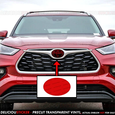 Fits 2020-2025 Toyota Highlander PreCut RED Tint Overlay Front Emblem Decal Film Foto 1 de 4