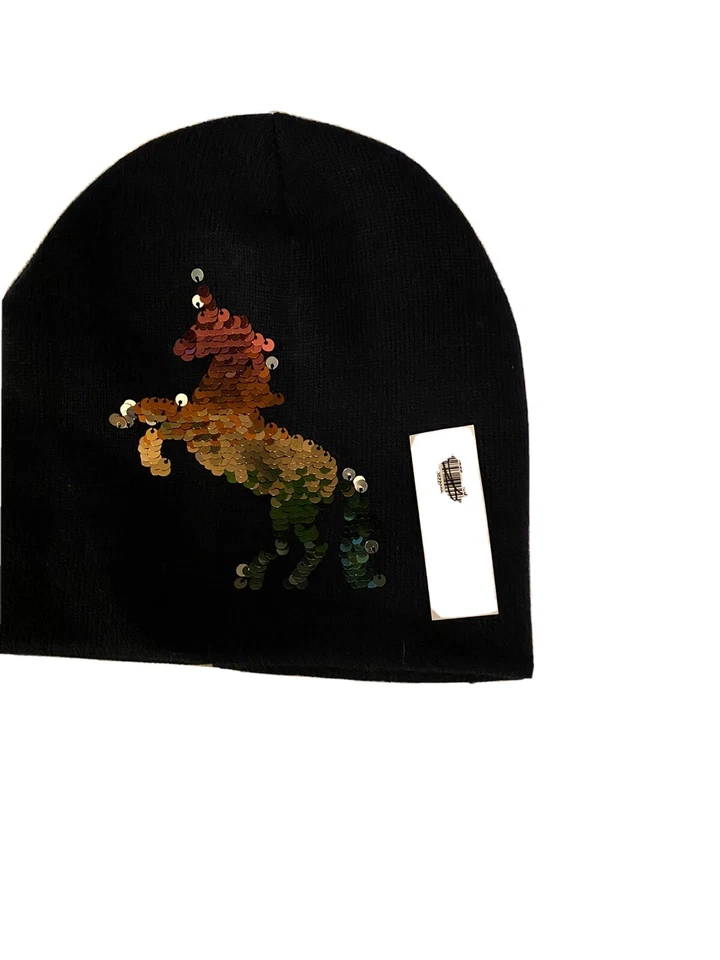 Old Navy Hats Blue In Color With A Sequence Unicorn On It. Brand New With Tags! - Image 1 of 2