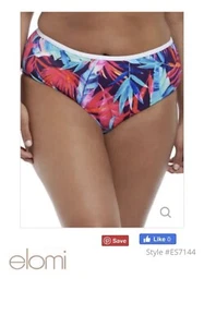 NEW $52 Elomi Paradise Palm Bikini Bottom lycra Style #ES7144 SZ 20 - Picture 1 of 2