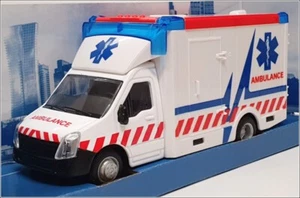 Burago Appx 15cm Long 18-32266 - Municipal Ambulance With Stretcher - White - Picture 1 of 5