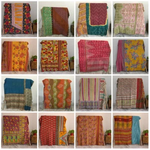 Indian Vintage Blanket Kantha Quilt Bedding Bohemian Coverlet Gudari Lot Throw - Picture 1 of 19