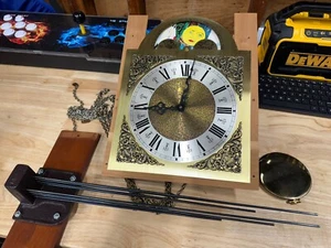 VINTAGE/ANTIQUE EMPEROR GRANDFATHER CLOCK Movement Face Chains Parts Extras - Picture 1 of 11