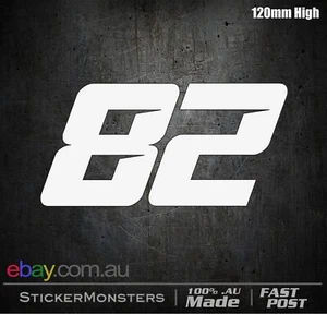 CUSTOM RACE NUMBERS Modern 2X 120mmH Stickers Decal Bike Car Go kart Boat Racing - Picture 1 of 7