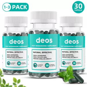 1~3PK DEOS Internal Deodorant Supplement DEOS Full Body Deodorizer 30Capsules - Picture 1 of 11