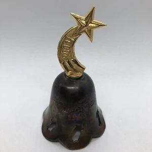 Vintage International Silver Co. Bell Natale 1999 Handmade India bell Star 2000 - Foto 1 di 8