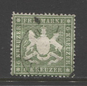 Germany States 1860 WURTTEMBERG 6 Kreuzer Cote of Arms used, signed, $ 156.00 - Picture 1 of 1