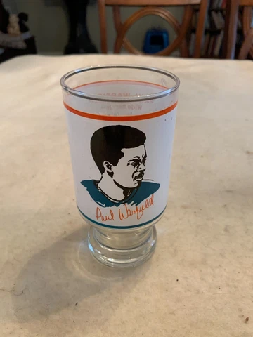 VTG 1972 PAUL WARFIELD GLASS MIAMI DOLPHINS UNDEFEATED~NFL SUPER BOWL CHAMPS Cover