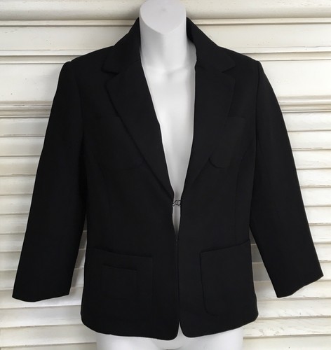 PALM ANGELS Giacca blazer nero Trina Turk Los Angeles Palm Spring taglia 4 tasca toppa gomito