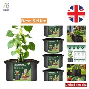 Large 15 Gallon Planting Bags with Excellent Drainage - 5 Pack for Garden Lovers - Picture 1 of 10