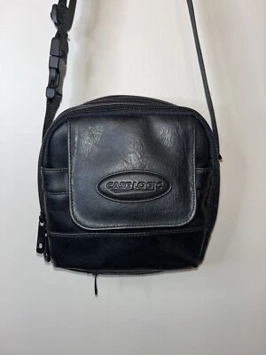 CASE LOGIC Portable CD Carrying Travel Bag Case Black Faux Leather Carry Strap - Image 1 of 4