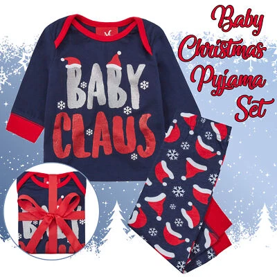 METZUYAN Baby Girls Boys Unisex Xmas Pyjamas Pajama Set Cotton First Christmas Gift Funny