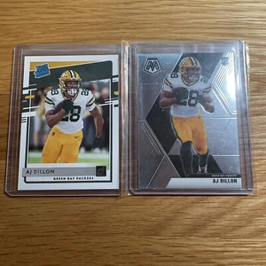 AJ Dillon 2020 Donruss Rated Rookie #324 & Mosaic RC #226 - Picture 1 of 2