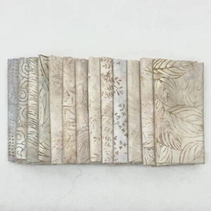 POUND PACK PLUS 1400 100% Cotton Batiks & Handpaint Fabric Scrap Neutral Beige - Picture 1 of 8