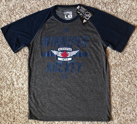 Winnipeg Jets adidas Men’s Ultimate Short Sleeve Raglan Tee Large Cover
