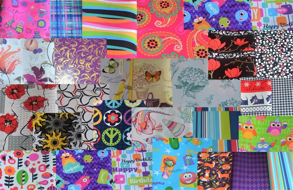 32-45sqft Roll Glossy Premium Gift Wrap Paper Reversible Children Adult Birthday - Image 1 of 1