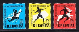 Romania 1957 MNH Sc 1180-1182 Mi 1666-1668 International Athletic Meet ** - Picture 1 of 2