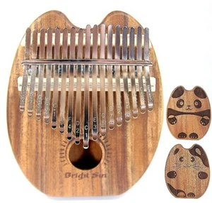 17 keys Solid Acacia Koa & Mahogany oval shape Kalimba MBIRA Thumb Finger Piano  - Picture 1 of 8
