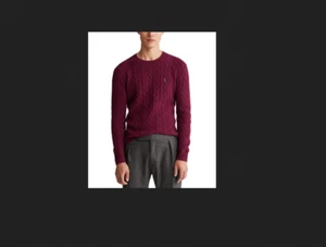 Polo Ralph Lauren Wolle Kaschmir Zopfmuster Pullover Burgund 3LT Big & Tall 3XL - Bild 1 von 1