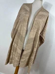 Chico's 3 Size L Large XL Cardigan Sweater Beige Tan Lightweight Open Front H3 - Picture 1 of 6