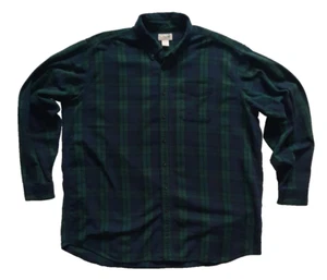 LL Bean Plaid Green Cotton Flannel LS Shirt Big & Tall Men's Size: XXLT - Picture 1 of 4