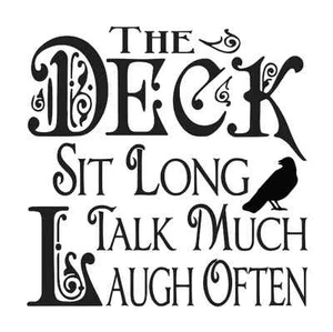 Primitive Porch/Deck STENCIL **The Deck Sit long talk much...**for Signs 12x12 - Imagen 1 de 1
