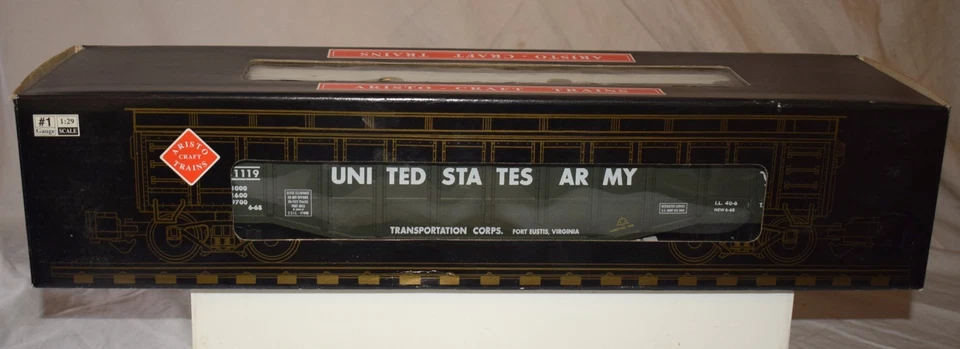 Aristocraft No. 41119 USA US Army Covered Gondola Car - NEW in Box - G Scale - Image 1 of 4