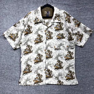 Vintage RawBlue Shirt Men 3XL Button Up Hip Hop Streetwear Y2K Skater Grunge AOP - Picture 1 of 10